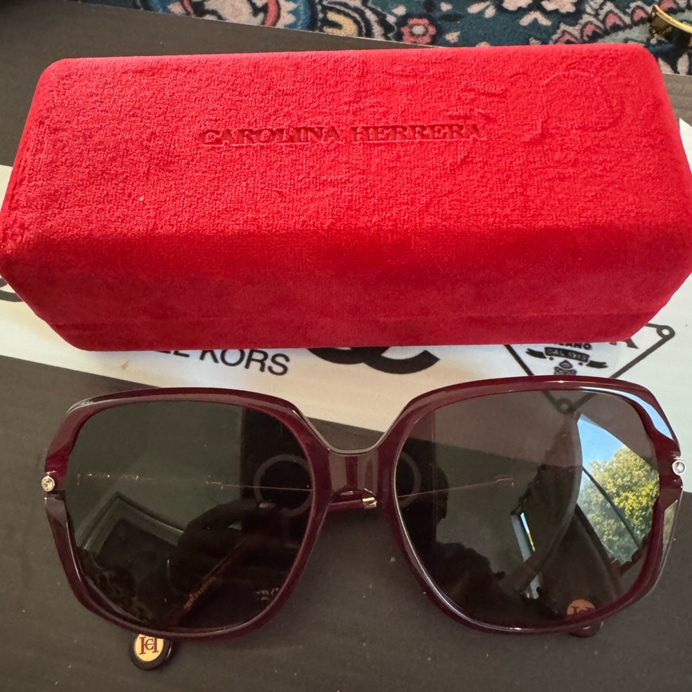 Carolina Herrera Burgundy Sunglasses